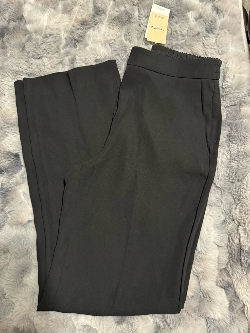 Mango Black Elastic-Waist Tailored Trousers
